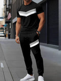 Men Black Printed 2Pcs Track suit