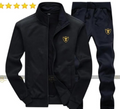 Elegant style black track suit for men full sleves