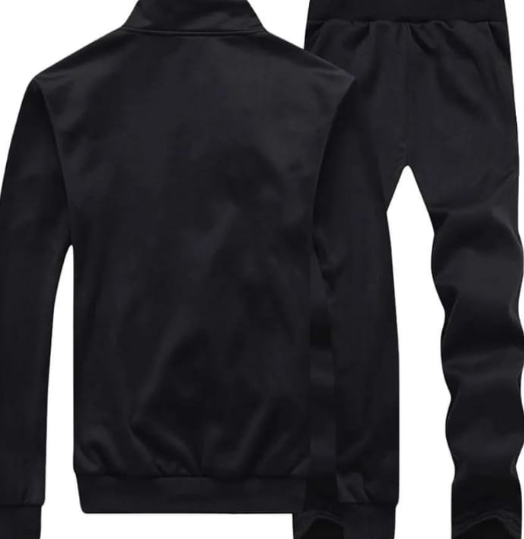 Elegant style black track suit for men full sleves